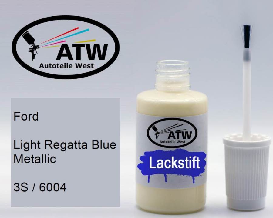 Ford, Light Regatta Blue Metallic, 3S / 6004: 20ml Lackstift, von ATW Autoteile West.